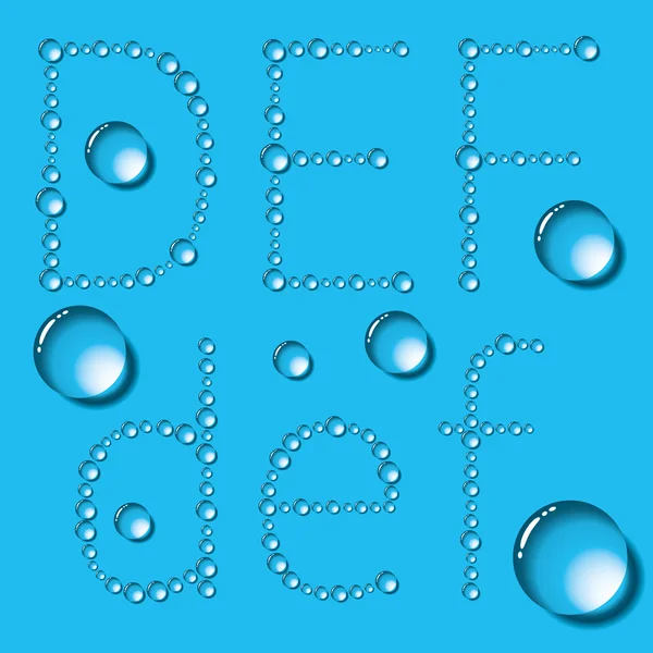 Lettres gouttes d'eau — Image vectorielle