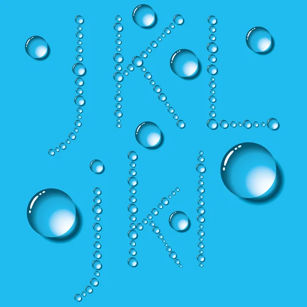 Lettres gouttes d'eau — Image vectorielle