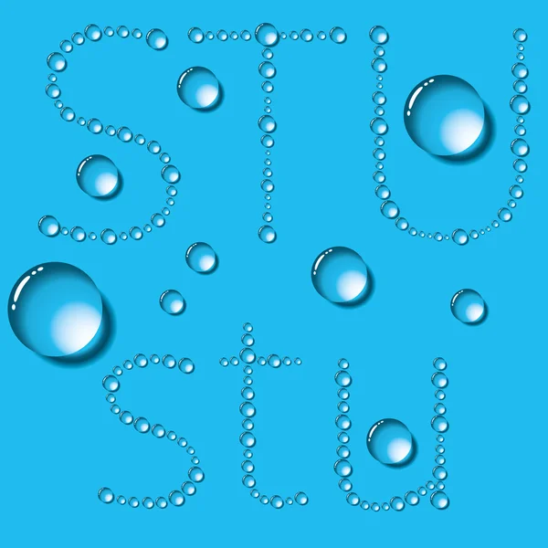 Water Drops Letters — Stock Vector