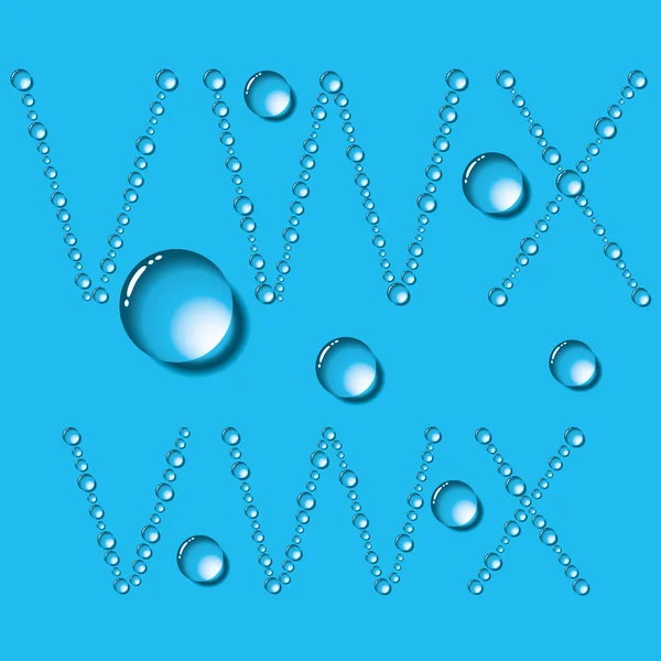 Vatten droppar bokstäver — Stock vektor