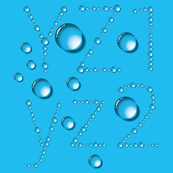 Gotas de agua Cartas — Vector de stock