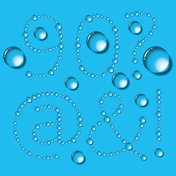 Waterdruppels brieven — Stockvector