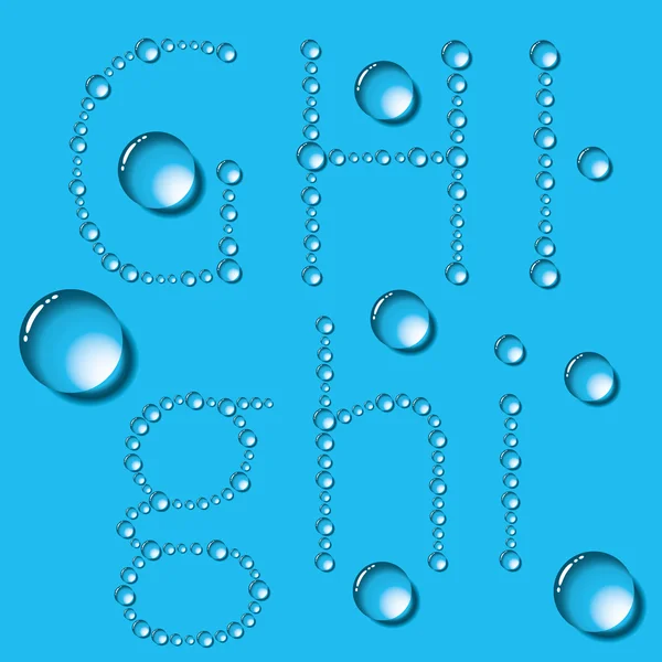 Water Drops Letters — Stock Vector