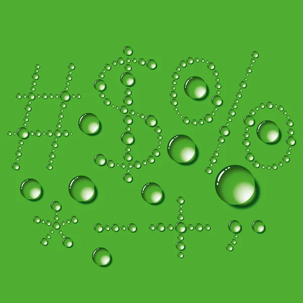 Vatten droppar bokstäver — Stock vektor