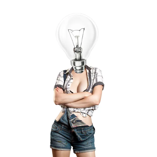 Lampa huvud kvinna — Stockfoto