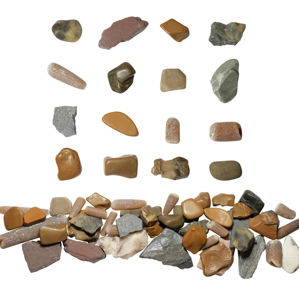 Piedras marinas aisladas en blanco —  Fotos de Stock