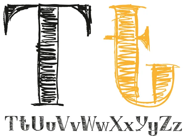 Lettres vectorielles croquis — Image vectorielle