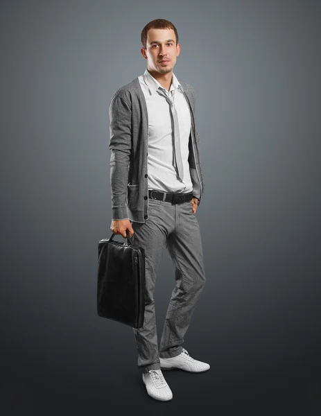 Empresário com saco — Fotografia de Stock