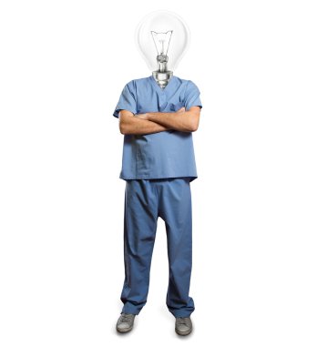 Lamp-head doctor male clipart