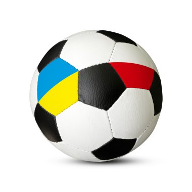 Soccer ball With Ukraine and Poland Flags clipart