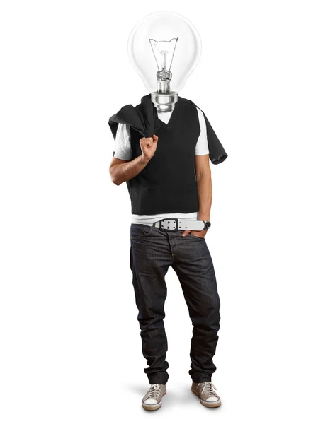 Lamp hoofd man — Stockfoto
