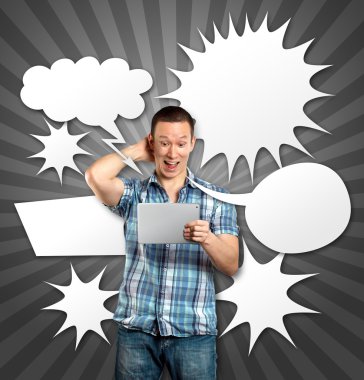 Man With Speech Bubble clipart
