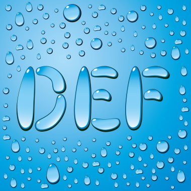 Water Drops Letters clipart