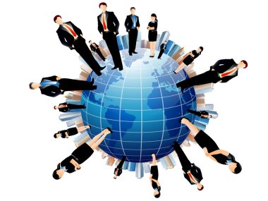 businessmen & world clipart