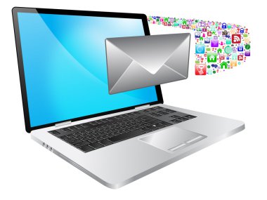 Laptop and message clipart