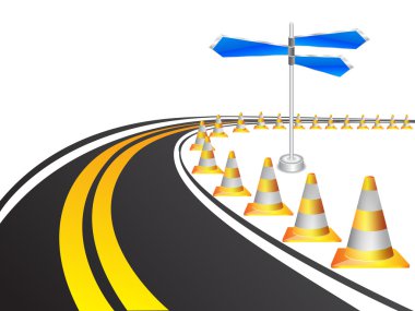 Road with under construction clipart