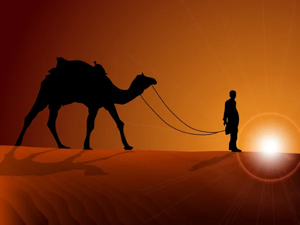Caravana de camellos — Vector de stock