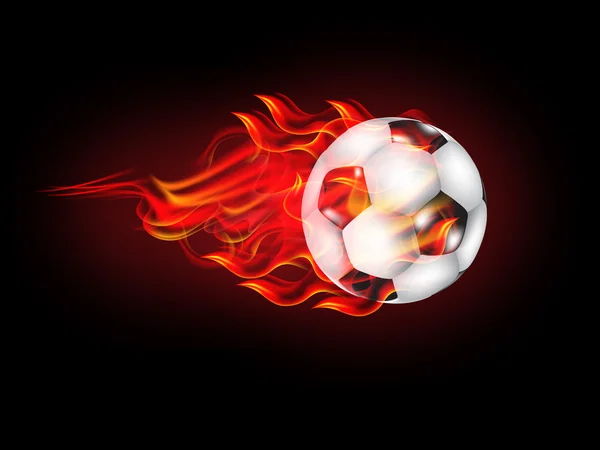 Voetbal in brand — Stockvector
