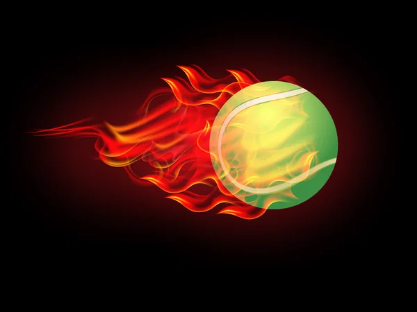Balle de tennis en feu — Image vectorielle