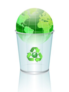 Çöp kovası içinde dünya