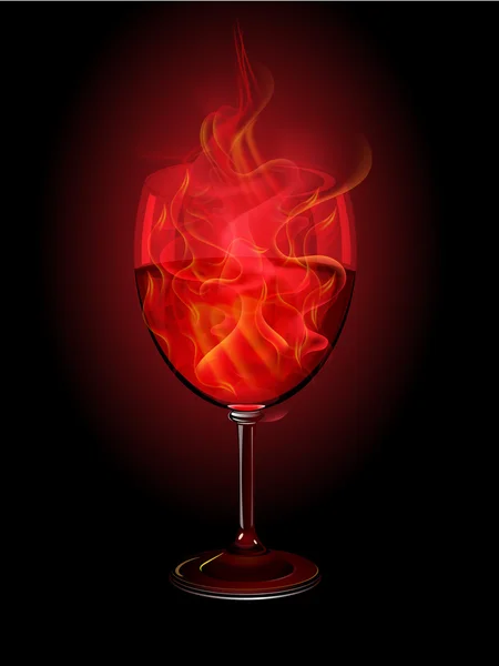 Bränna glas vin — Stock vektor