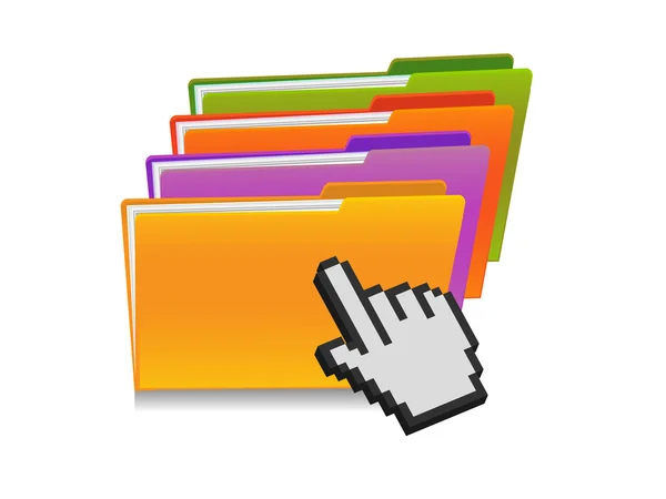 Folder and hand cursor — Stock Vector
