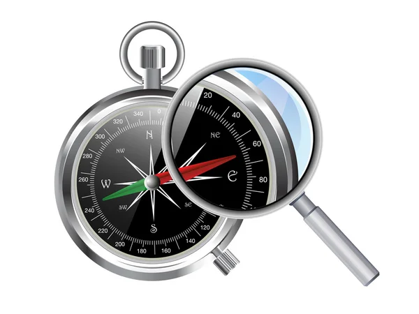 Compass and zoom — Stock Vector