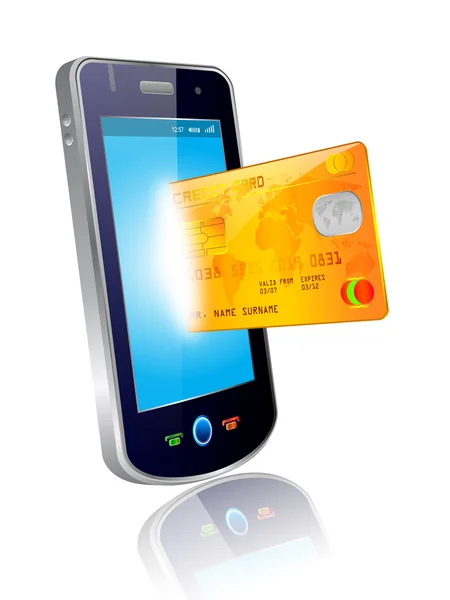 Mobilní a kreditní karty — Stockový vektor
