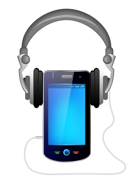 Cep telefonu ve müzik — Stok Vektör