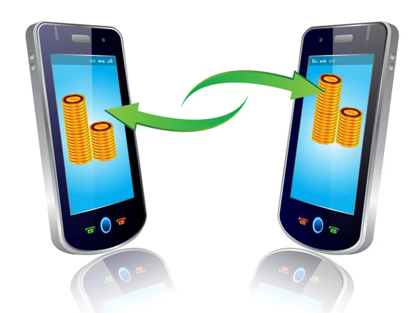 Mobiele geld — Stockvector
