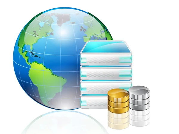 Server e dati mondiali — Vettoriale Stock
