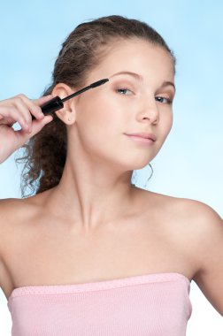 Mascara eye zone make up by brush clipart