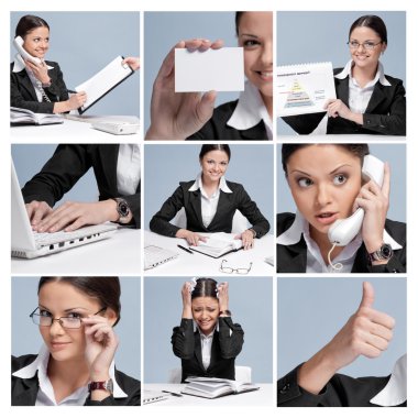 Collage of business woman clipart