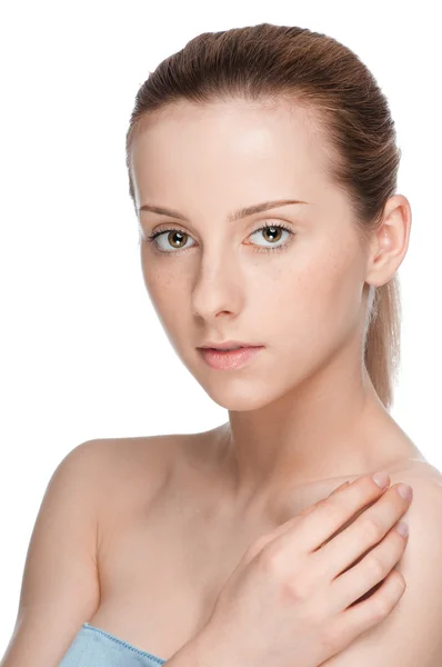 Portret van een jonge vrouw met perfecte huid — Stockfoto