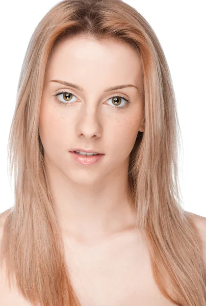 Ritratto di giovane donna con pelle perfetta — Foto Stock