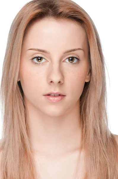 Portret młodej kobiety z doskonałej skóry — Zdjęcie stockowe