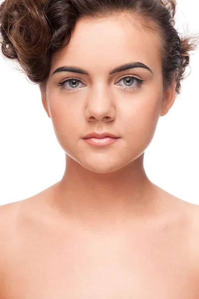 Portret van schoonheid vrouw met perfecte huid close-up. — Stockfoto