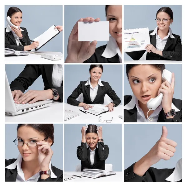 Collage of business woman — Stock Photo, Image