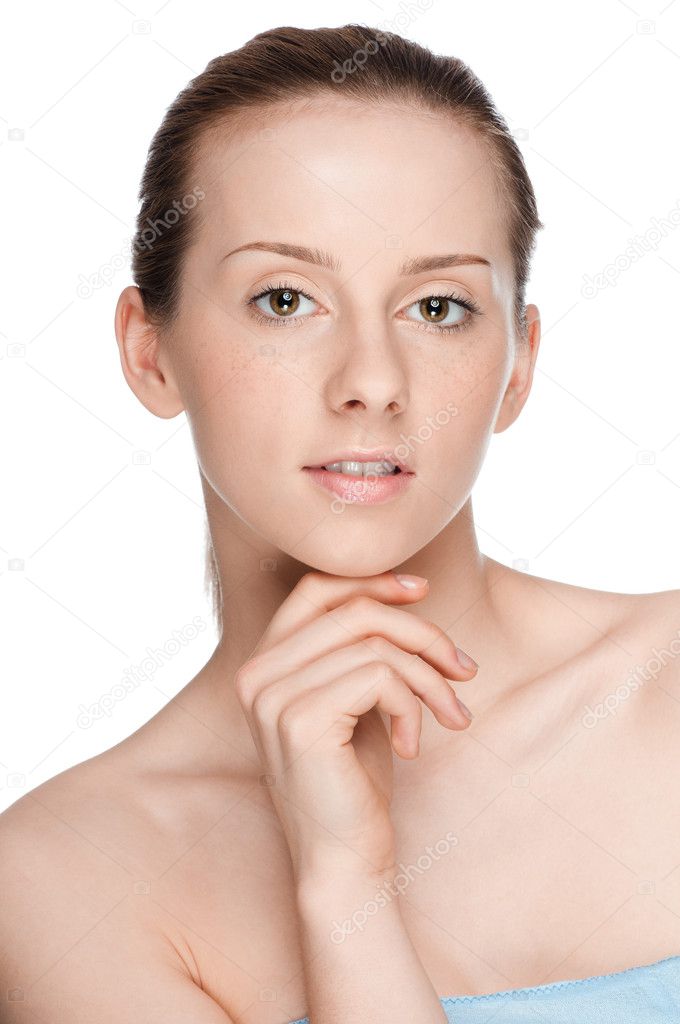 Portrait of young woman with perfect skin