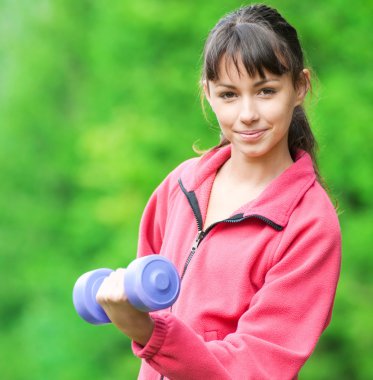 dumbbell egzersiz açık kız