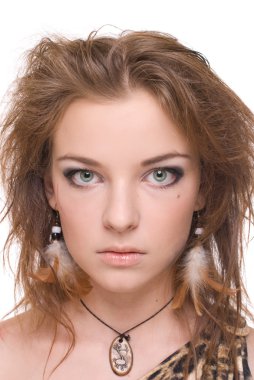 vahşi kadın duygusal portre portre