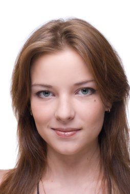 Closeup portrait of girl with clear makeup clipart