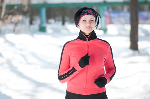 冬季跑步 — 图库照片