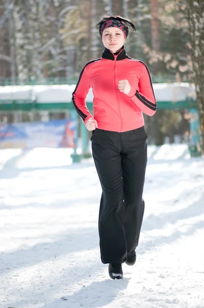 Winter running — Stock Photo, Image