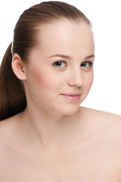 Portret młodej kobiety z doskonałej skóry — Zdjęcie stockowe
