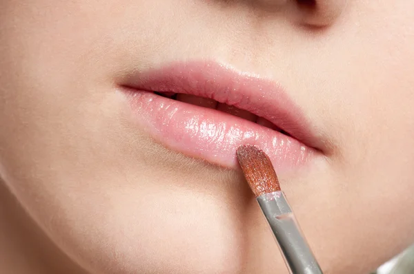 Zona de maquilhagem dos lábios — Fotografia de Stock