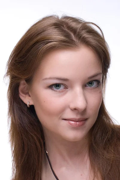 Closeup-portrett av jente med ren sminke – stockfoto