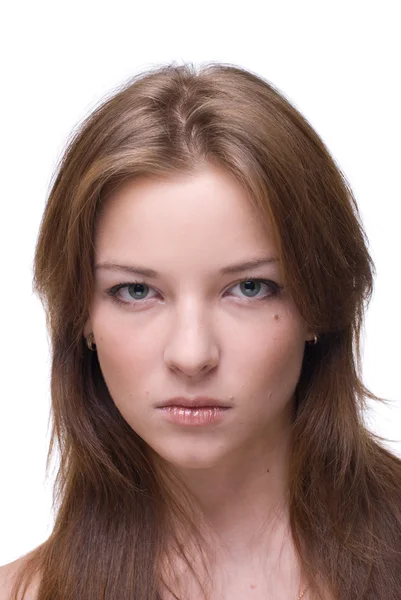 明確な化粧品で女の子のクローズ アップの肖像画 — ストック写真