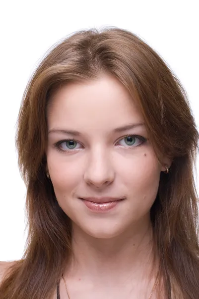 Retrato de close-up de menina com maquiagem clara — Fotografia de Stock