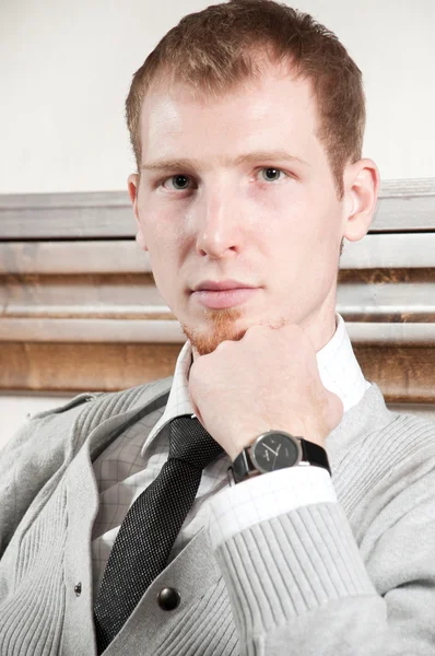 Sure young business man — Stock Photo, Image